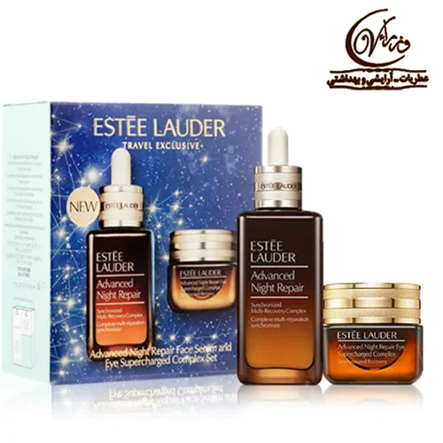 ست مرطوب کننده فوری  استی لادر   Estee Lauder Serum Perbaikan Pelembab Ekstra 50Ml + Krim Mata Ringan Antibiru 15Ml Set Botol Coklat Kecil